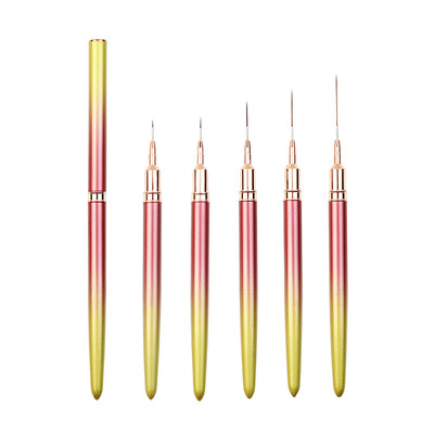 Nails Art Liner Pintslite komplekt Piklikud jooned Triibutamine Joonistus Maalimine 5/7/13/18/25mm küünte kujundamise pliiats Professionaalne maniküüri tööriist