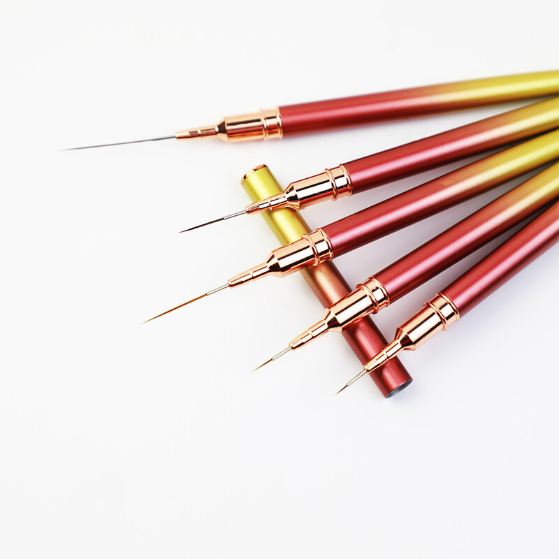 Nails Art Liner Pintslite komplekt Piklikud jooned Triibutamine Joonistus Maalimine 5/7/13/18/25mm küünte kujundamise pliiats Professionaalne maniküüri tööriist