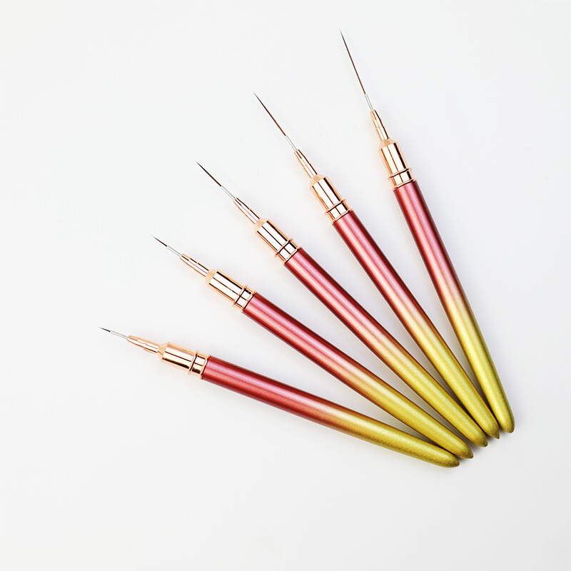 Nails Art Liner Pintslite komplekt Piklikud jooned Triibutamine Joonistus Maalimine 5/7/13/18/25mm küünte kujundamise pliiats Professionaalne maniküüri tööriist