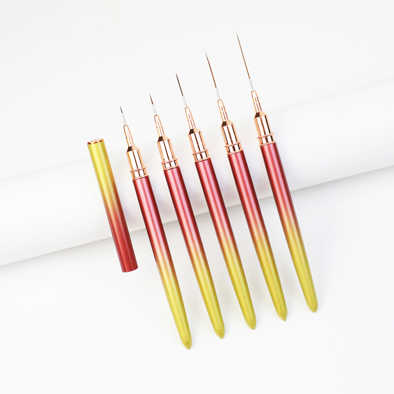 Nails Art Liner Pintslite komplekt Piklikud jooned Triibutamine Joonistus Maalimine 5/7/13/18/25mm küünte kujundamise pliiats Professionaalne maniküüri tööriist