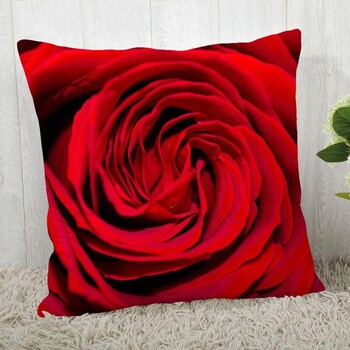 Red Rose Flower Print Μαξιλαροθήκη Καναπές Διακόσμηση γραφείου σπιτιού