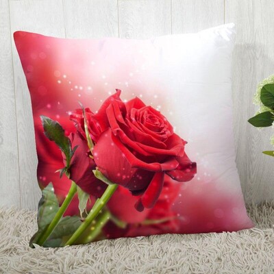 Red Rose Flower Print Μαξιλαροθήκη Καναπές Διακόσμηση γραφείου σπιτιού