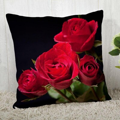 Red Rose Flower Print Μαξιλαροθήκη Καναπές Διακόσμηση γραφείου σπιτιού