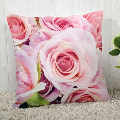 Red Rose Flower Print Μαξιλαροθήκη Καναπές Διακόσμηση γραφείου σπιτιού