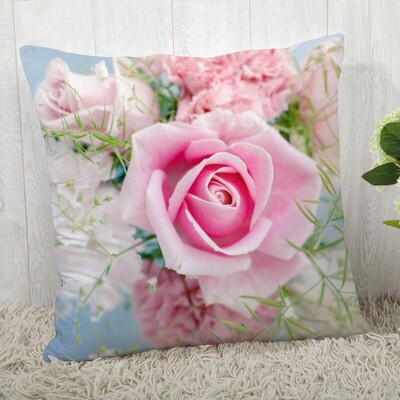 Red Rose Flower Print Μαξιλαροθήκη Καναπές Διακόσμηση γραφείου σπιτιού