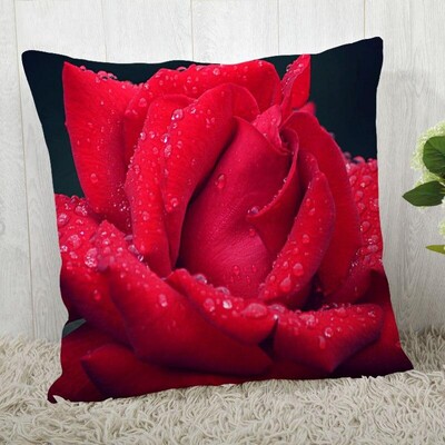 Red Rose Flower Print Μαξιλαροθήκη Καναπές Διακόσμηση γραφείου σπιτιού