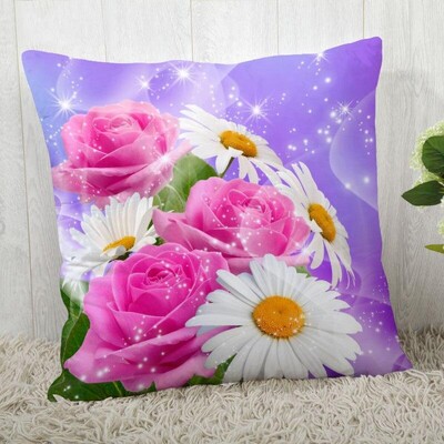 Red Rose Flower Print Μαξιλαροθήκη Καναπές Διακόσμηση γραφείου σπιτιού