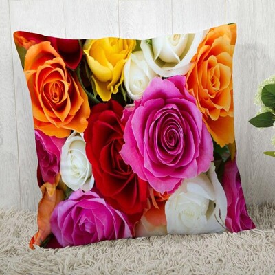 Red Rose Flower Print Μαξιλαροθήκη Καναπές Διακόσμηση γραφείου σπιτιού