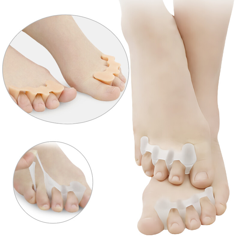 2vnt = 1pora gelis su trimis skylutėmis plaktukai pirštai Ortopediniai silikoniniai atskyrikliai Hallux Valgus nykščio gumbai korektorius pėdų priežiūros priemonės