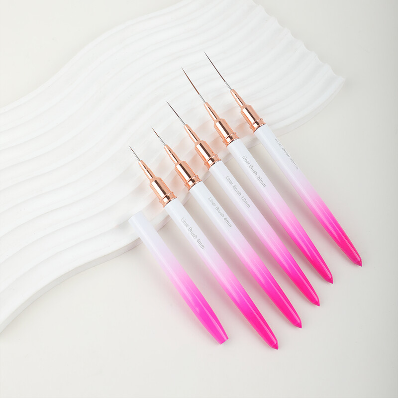 5 tk küünehari French Stripe Nail Art Line Painting Pen 3D Tips Maniküüri õhuke joonega joonistuspliiats UV geelpintslid maalimisvahendid