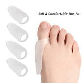 4pieces=2pairs Gēla lielo pirkstu taisnotājs Spacer Valgus Protector Silikona Pēdas Pirksti Atdalītājs Bunion Adjusteris Paliktņi Sāpju mazināšanai