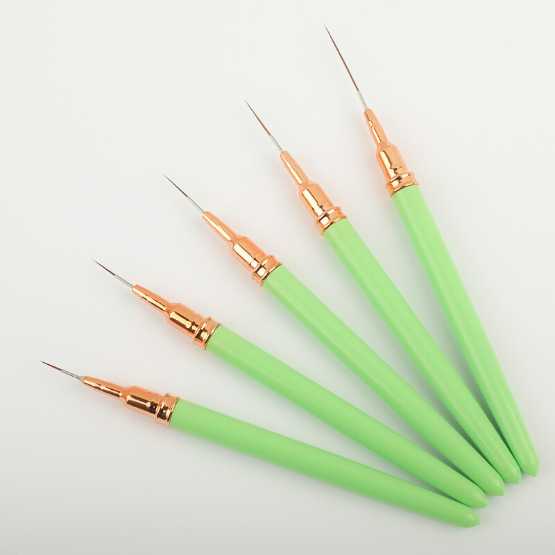 7/9/11/15/25MM küünelaineri pintslite komplekt UV geelküüneharjade komplektid 5tk French Stripe Line Maalimine Joonistus Lillepliiats Maniküüri tööriistad