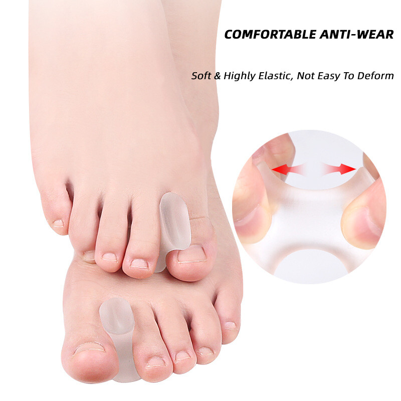 1Pair Gel Separators Pėdų priežiūros įrankis Silikoniniai pirštai Hallux Valgus Bunion Protector Ortopedinė kojų pirštų korekcija pedikiūrui