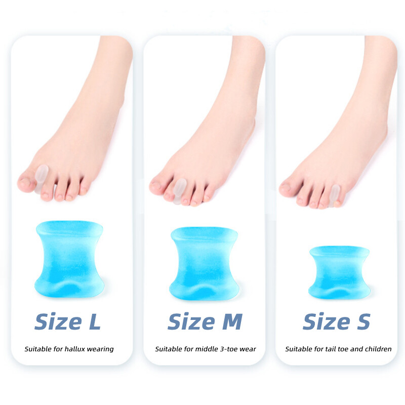1Pair Gel Separators Pėdų priežiūros įrankis Silikoniniai pirštai Hallux Valgus Bunion Protector Ortopedinė kojų pirštų korekcija pedikiūrui