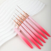 5 tk mitmevärviline küünevoodri pintsli komplekt joonistusjoon prantsuse triibu värvimine lillepliiats küünekunsti maniküür UV geelküünepintsel