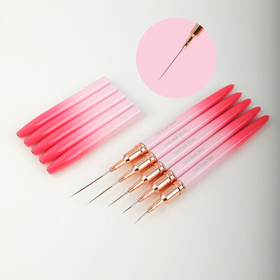 5 tk mitmevärviline küünevoodri pintsli komplekt joonistusjoon prantsuse triibu värvimine lillepliiats küünekunsti maniküür UV geelküünepintsel