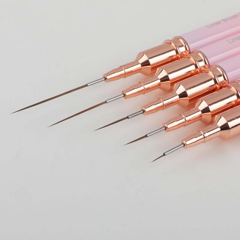 5 tk mitmevärviline küünevoodri pintsli komplekt joonistusjoon prantsuse triibu värvimine lillepliiats küünekunsti maniküür UV geelküünepintsel