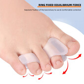 2Gb=1Pair Hallux Valgus pēdu kopšanas pedikīra silikona gēla taisnotājs divu caurumu purngalu atdalītājs pirkstu aizsargs bunion regulētājs