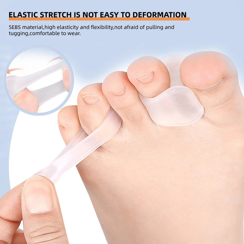 2vnt = 1 pora Hallux Valgus pėdų priežiūros pedikiūro silikono gelio tiesinimo priemonė, dviejų skylučių pirštų atskyrimo priemonė pirštų apsauga, bunion reguliatorius
