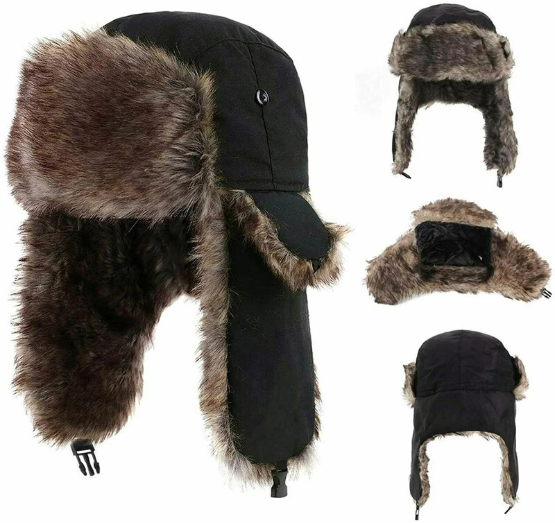 Unisex šiltos vyriškos moteriškos kepuraitės Aviator Trooper Earflap Žieminiai atvartai slidinėjimo kepurė Nauja bombonešio kepurė Rusiška slidinėjimo kepurė dirbtinio kailio kepurės