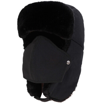 Καπέλα χειμερινού βομβαρδισμού Pilot Cap Fur Earflap Snow Caps Ζεστό καπέλο Αθλητική μάσκα προσώπου για άνδρες και γυναίκες Κράνος ποδηλάτου Beanies Masked Cap