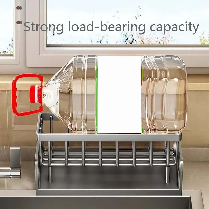 Odvodna polica za kuhinjski sudoper Organizator Abs plastična samodrenaciona polica za sudoper Držač spužve za sapun Krpa za suđe Stalak za ručnike Filterska košara