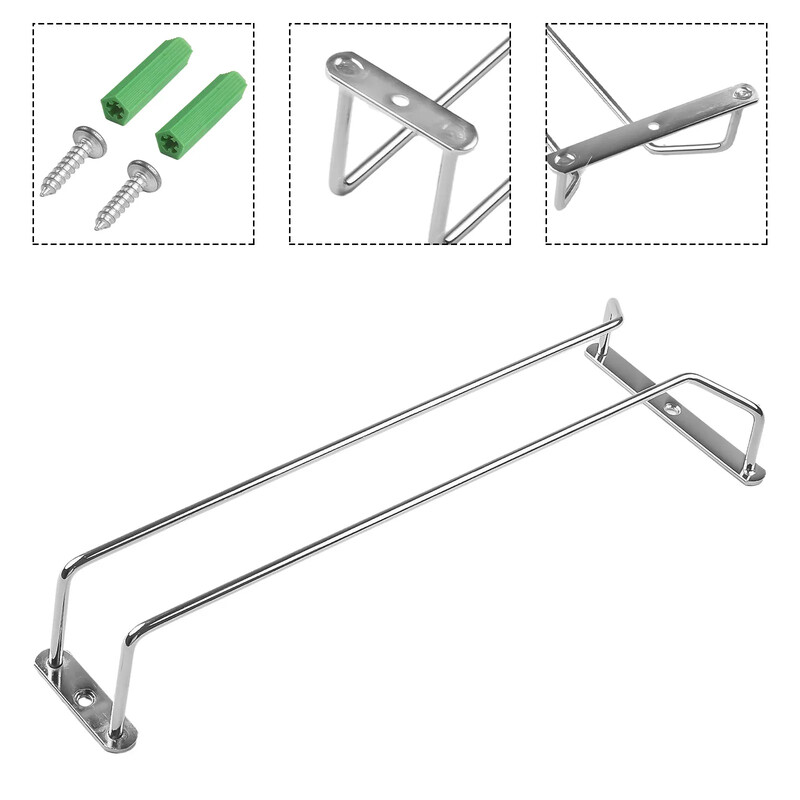 1kom Zidni nosač od nehrđajućeg čelika Viseći držač za čaše za vino za kuhinjski bar Organizator Držač za čaše