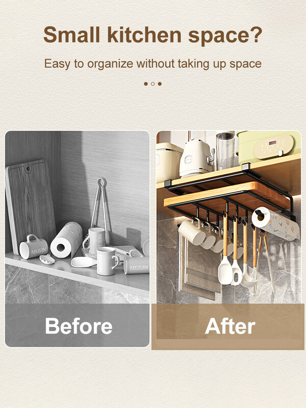 Kuhinjski viseći organizator Stalak s kukama ispod ormarića Krpe za papirnate ručnike Vješalica Daska za rezanje Poklopac za lonac Držač Polica za odlaganje