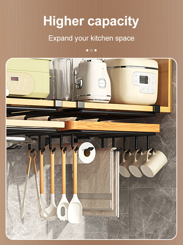 Kuhinjski viseći organizator Stalak s kukama ispod ormarića Krpe za papirnate ručnike Vješalica Daska za rezanje Poklopac za lonac Držač Polica za odlaganje