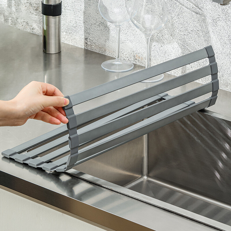 Stalak za ocjeđivanje sudopera Sudoper Štapići za jelo Polica za kontrolu vode Silikonska sklopiva košara za ocjeđivanje posude za pohranu