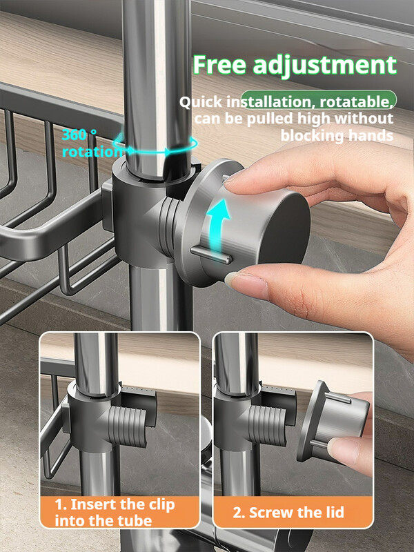 Aluminijski stalak za kuhinjsku slavinu Držač spužve Stalak za četke za suđe Stalak za odvod sudopera za pranje posuđa Košara za odlaganje sapuna Organizator sudopera