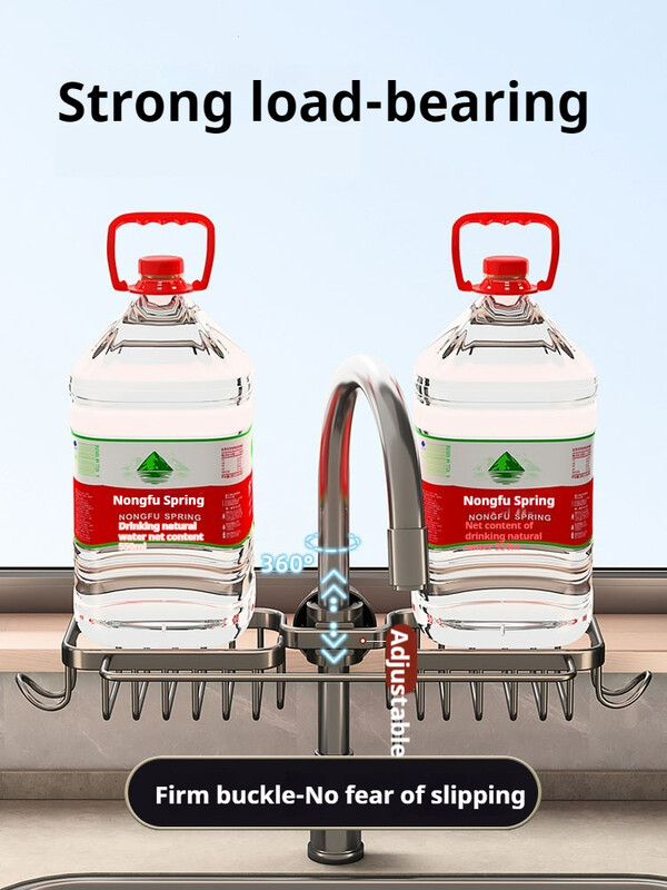 Aluminijski stalak za kuhinjsku slavinu Držač spužve Stalak za četke za suđe Stalak za odvod sudopera za pranje posuđa Košara za odlaganje sapuna Organizator sudopera