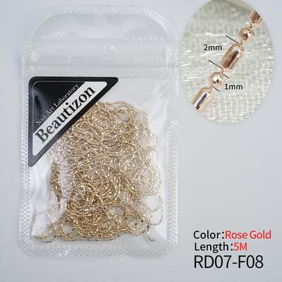 Αλυσίδα νυχιών Ροζ χρυσό Ασημί Pixie Πέτρινες Χάντρες Διακοσμήσεις Μεταλλική Ατσάλι Πρέσα στα Νύχια Charms Art Κοσμήματα Αξεσουάρ Μανικιούρ