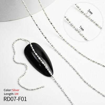 Αλυσίδα νυχιών Ροζ χρυσό Ασημί Pixie Πέτρινες Χάντρες Διακοσμήσεις Μεταλλική Ατσάλι Πρέσα στα Νύχια Charms Art Κοσμήματα Αξεσουάρ Μανικιούρ