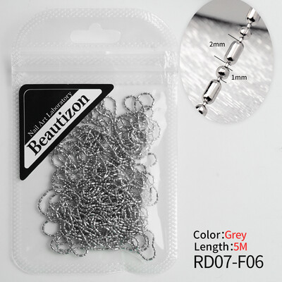 Αλυσίδα νυχιών Ροζ χρυσό Ασημί Pixie Πέτρινες Χάντρες Διακοσμήσεις Μεταλλική Ατσάλι Πρέσα στα Νύχια Charms Art Κοσμήματα Αξεσουάρ Μανικιούρ