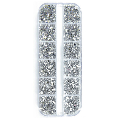 3000Pcs a Box Nail Art Flat Back Crystal Rhinestone 1,5mm 2,0mm Dazzling Diamonds Strass Tip 3D Διακόσμηση