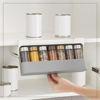 1 τεμ. KitchenStorage Bottle Storages Rack κάτω από το ράφι Δοχείο Επιτοίχιο Αυτοκόλλητο Spice Organizer Αξεσουάρ κουζίνας