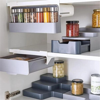 1 τεμ. KitchenStorage Bottle Storages Rack κάτω από το ράφι Δοχείο Επιτοίχιο Αυτοκόλλητο Spice Organizer Αξεσουάρ κουζίνας