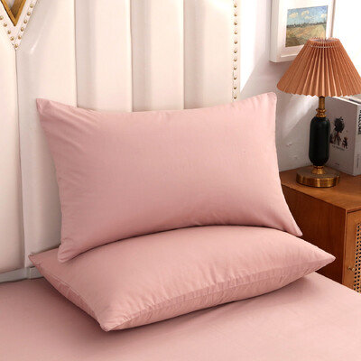 2 τεμάχια 205TC100% βαμβακερή μονόχρωμη μαξιλαροθήκη 48* 74cm ροζ γκρι μπλε ορθογώνια μαξιλαροθήκη Μαξιλαροθήκη κρεβατιού