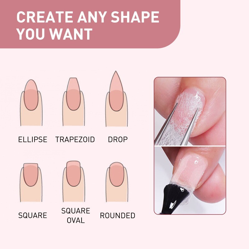 Nadogradnja noktiju Svilena stakloplastika Netkana svila Forma za umotavanje Manikura Izgradnja UV gel Francuski akrilni vrhovi Papir od staklenih vlakana