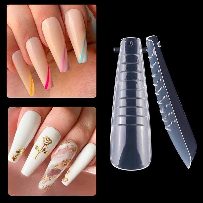 60 gab. Divu nagu veidņu pieaudzēšanas uzgaļi Veidot ātri veidojošus viltus nagus Īsi mandeļu akrila augšējās formas Diy Art manikīra rīks