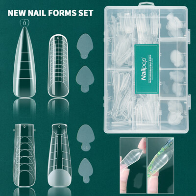 Nailpop Duet System Σετ διπλής φόρμας για μανικιούρ Γαλλικό μανικιούρ τετράγωνο αμύγδαλο επαναχρησιμοποίηση αυτοκόλλητο νυχιών σιλικόνης Top Mold Nail Art Tool