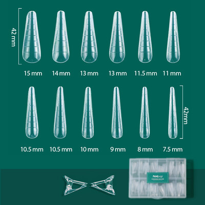Nailpop Duet System Σετ διπλής φόρμας για μανικιούρ Γαλλικό μανικιούρ τετράγωνο αμύγδαλο επαναχρησιμοποίηση αυτοκόλλητο νυχιών σιλικόνης Top Mold Nail Art Tool