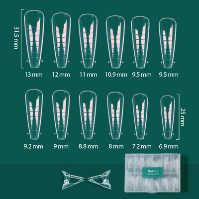 Nailpop Duet System Σετ διπλής φόρμας για μανικιούρ Γαλλικό μανικιούρ τετράγωνο αμύγδαλο επαναχρησιμοποίηση αυτοκόλλητο νυχιών σιλικόνης Top Mold Nail Art Tool