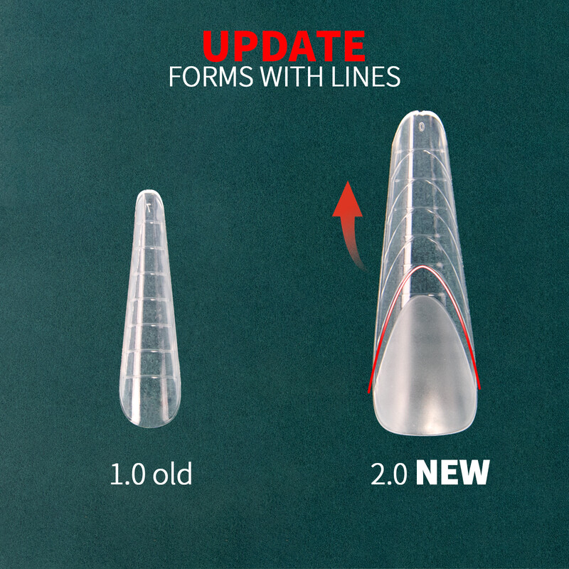 Nailpop Duet System Σετ διπλής φόρμας για μανικιούρ Γαλλικό μανικιούρ τετράγωνο αμύγδαλο επαναχρησιμοποίηση αυτοκόλλητο νυχιών σιλικόνης Top Mold Nail Art Tool