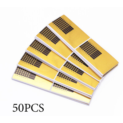 Sfaturi franțuzești pentru formă de unghii Forme de curl cu gel UV acrilic pentru extensie 50 buc. Autocolant pentru unghii Ghid de artă Mucegai pentru șablon pentru manichiură Instrument acrilic