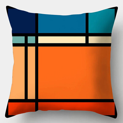Jastučnica za spajanje duginih geometrijskih boja 45x45 cm, poliesterska navlaka za kauč, navlaka za jastuk za modernu sobu, kućni dekor