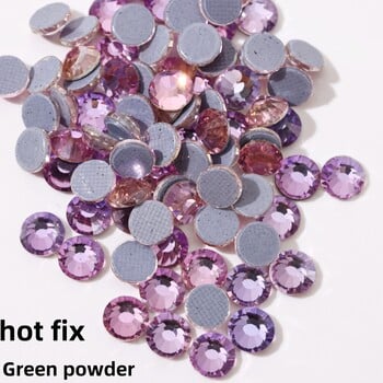 Glitter Crystals SS6-SS30 High Quality Hotfix Rhinestones Σίδερο σε κρύσταλλα για διακοσμήσεις ενδυμάτων DIY