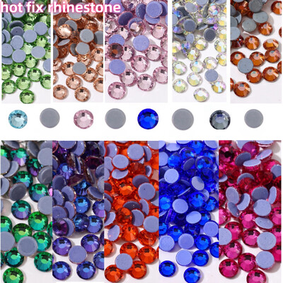 Glitter Crystals SS6-SS30 High Quality Hotfix Rhinestones Σίδερο σε κρύσταλλα για διακοσμήσεις ενδυμάτων DIY