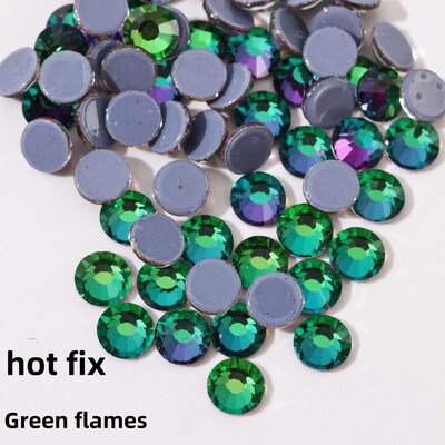 Glitter Crystals SS6-SS30 High Quality Hotfix Rhinestones Σίδερο σε κρύσταλλα για διακοσμήσεις ενδυμάτων DIY